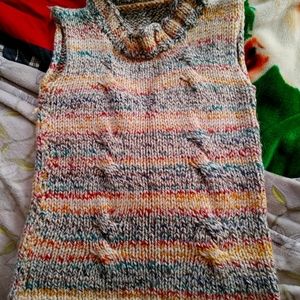 Hand knit large vest